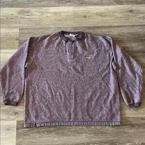 Vintage The Edge Men’s NFL Denver Broncos Fleece Long Sleeve Henley Shirt XL